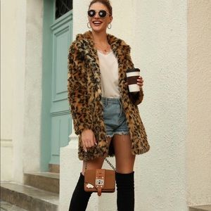Faux Fur Leopard Coat
